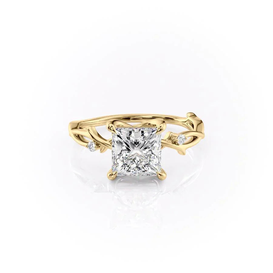 The Twig Set With A 3.5 Carat Princess Moissanite
