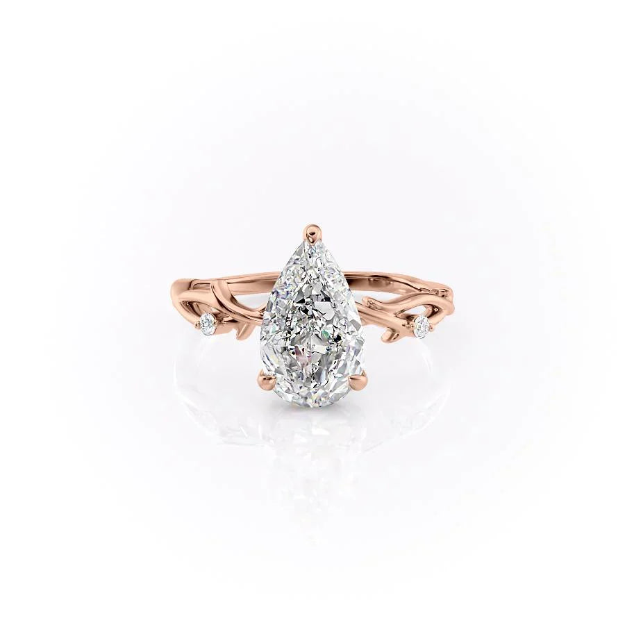 The Twig Set With A 1.5 Carat Pear Moissanite