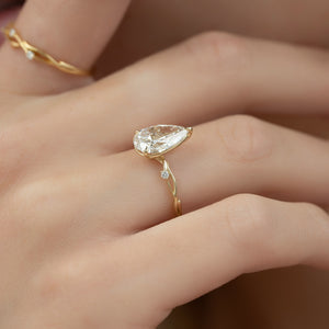 The Twig Set With A 2 Carat Pear Lab Diamond