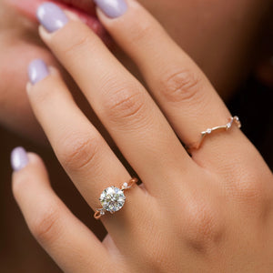 The Twig Set With A 2 Carat Round Lab Diamond