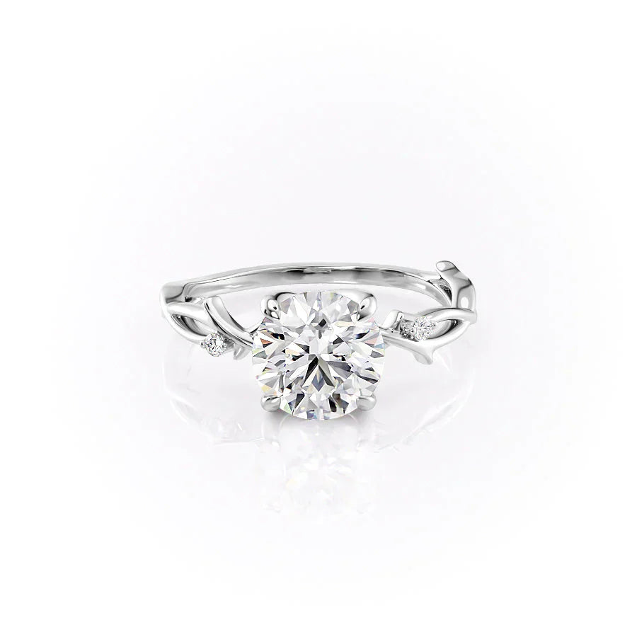 The Twig Set With A 2.5 Carat Round Moissanite