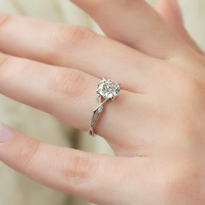 The Twig Set With A 2 Carat Round Lab Diamond
