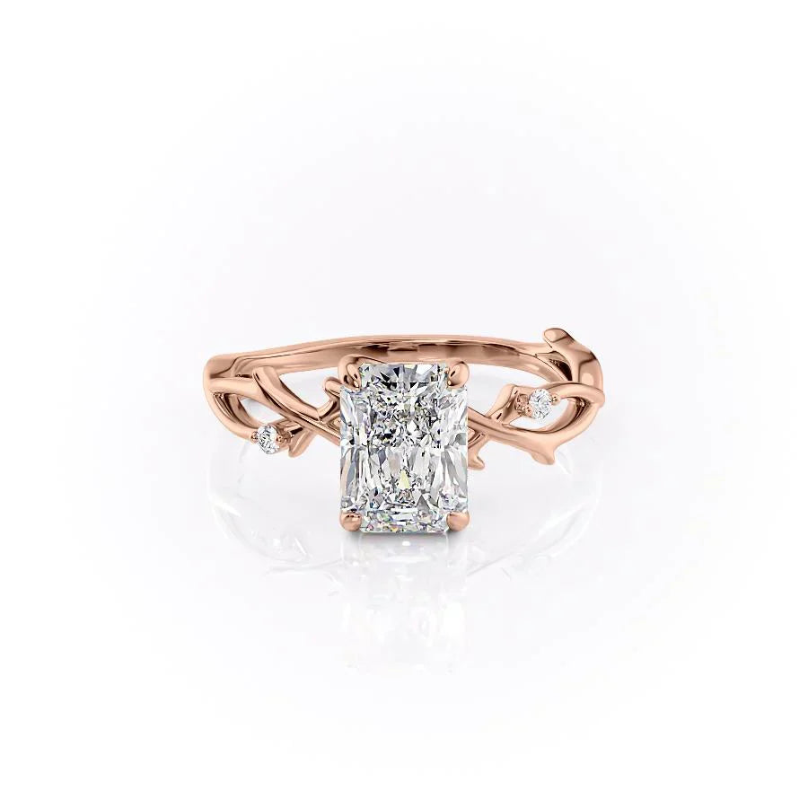 The Twig Set With A 4.5 Carat Radiant Moissanite
