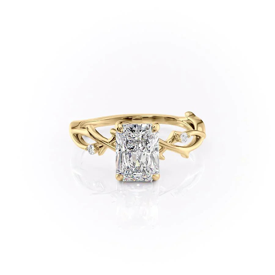 The Twig Set With A 2.5 Carat Radiant Lab Diamond