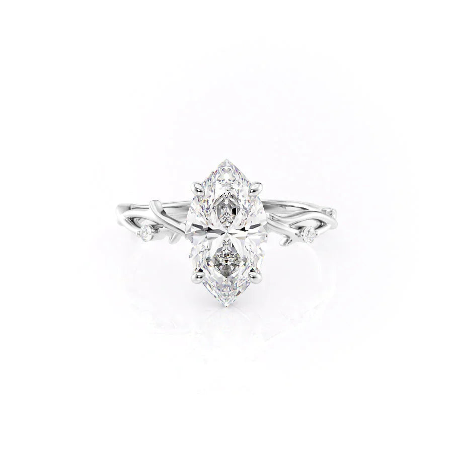 The Twig Set With A 2 Carat Marquise Lab Diamond