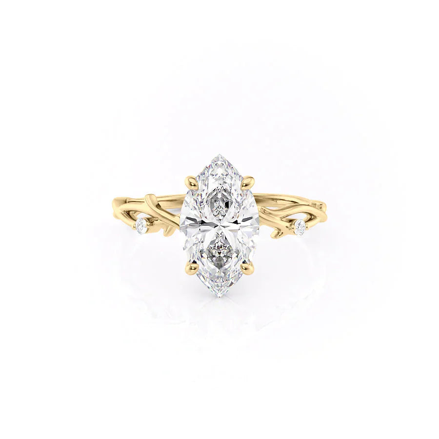 The Twig Set With A 2.5 Carat Marquise Moissanite