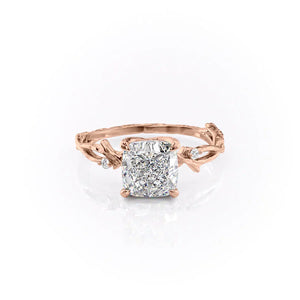 The Textured Twig Set With A 3 Carat Cushion Lab Diamond