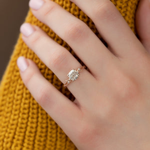The Textured Twig Set With A 2 Carat Cushion Lab Diamond