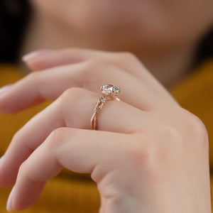 The Textured Twig Set With A 2 Carat Cushion Lab Diamond