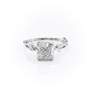 The Textured Twig Set With A 3.5 Carat Cushion Moissanite