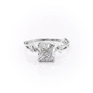 The Textured Twig Set With A Cushion Moissanite