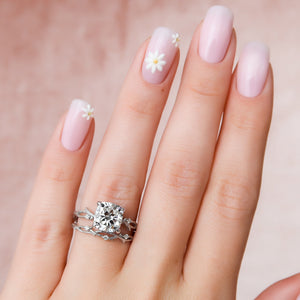 The Textured Twig Set With A 2 Carat Cushion Lab Diamond