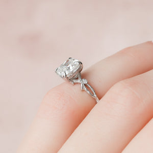 The Textured Twig Set With A 2 Carat Cushion Lab Diamond
