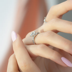 The Three Stone Twig Set With A 2.5 Carat Cushion Moissanite