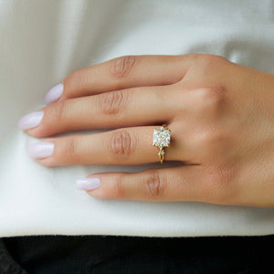 The Textured Twig Set With A 3 Carat Cushion Lab Diamond