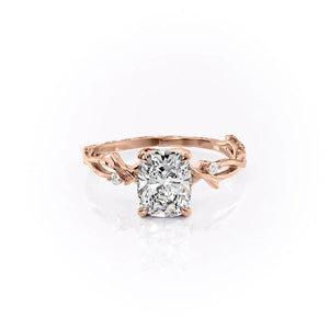 The Textured Twig Set With A 2 Carat Elongated Cushion Lab Diamond