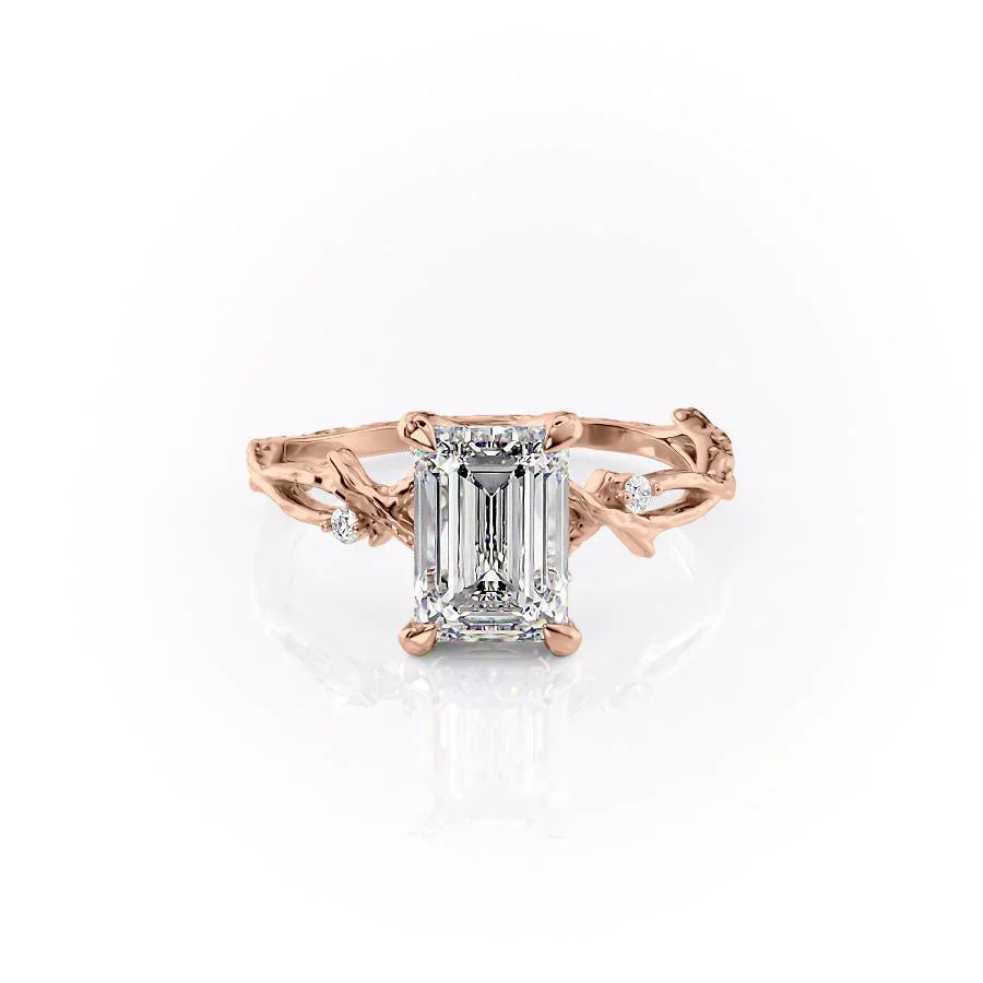 The Textured Twig Set With A 2 Carat Emerald Lab Diamond