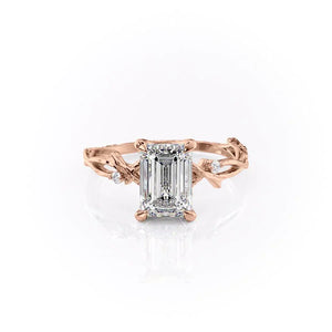 The Textured Twig Set With A Emerald Moissanite