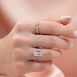 The Textured Twig Set With A 2 Carat Emerald Lab Diamond