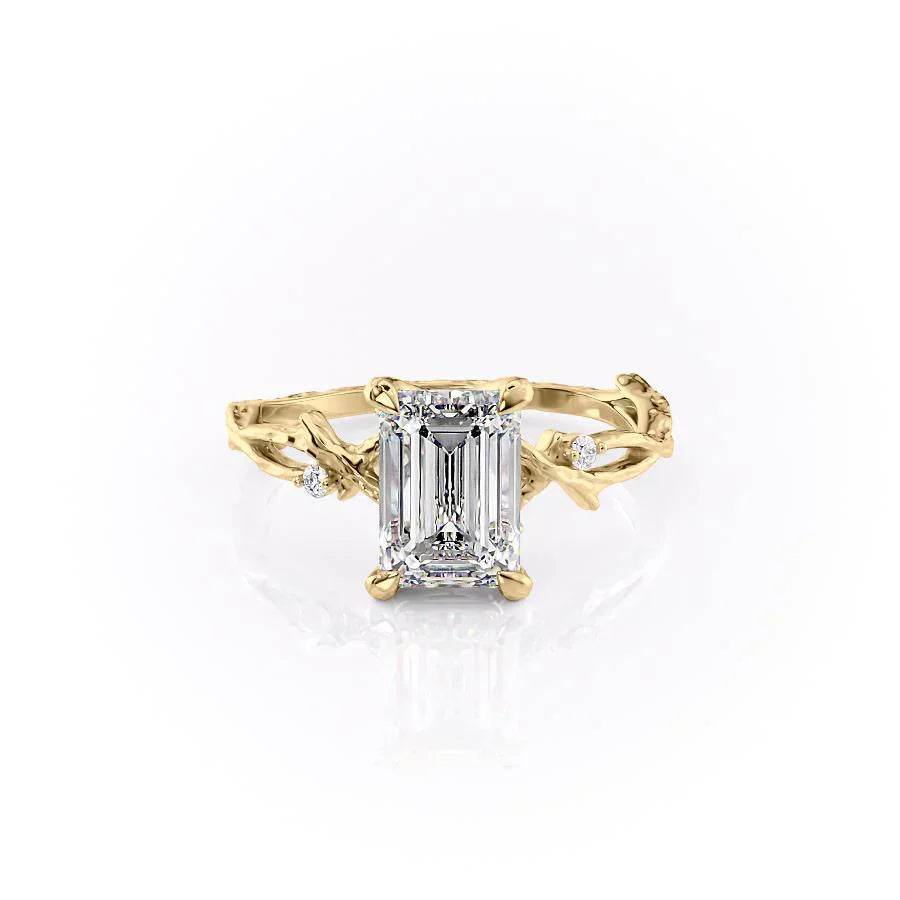 The Textured Twig Set With A 2 Carat Emerald Lab Diamond