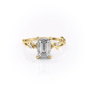 The Textured Twig Set With A 2.5 Carat Emerald Moissanite