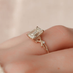 The Textured Twig Set With A 2 Carat Emerald Lab Diamond