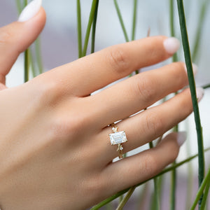 The Textured Twig Set With A 2 Carat Emerald Lab Diamond