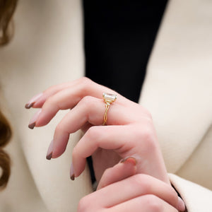 The Textured Twig Set With A 2 Carat Emerald Lab Diamond