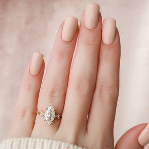 The Textured Twig Set With A 2 Carat Marquise Lab Diamond
