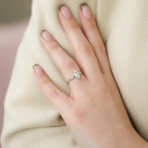 The Textured Twig Set With A 2 Carat Marquise Lab Diamond