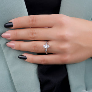 The Textured Twig Set With A 2 Carat Marquise Lab Diamond