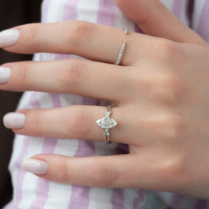 The Textured Twig Set With A 2 Carat Marquise Lab Diamond