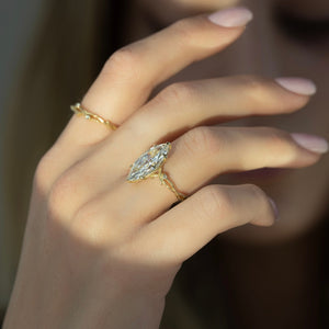 The Textured Twig Set With A 2 Carat Marquise Lab Diamond