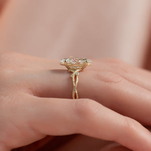 The Textured Twig Set With A 2 Carat Marquise Lab Diamond