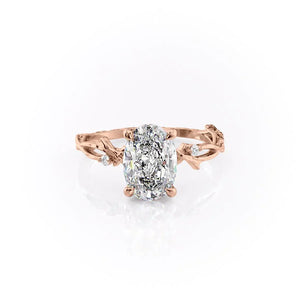 The Textured Twig Set With A 1.5 Carat Oval Moissanite