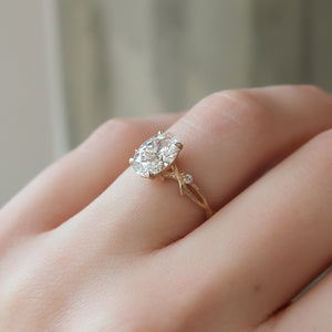 The Textured Twig Set With A 2 Carat Oval Lab Diamond