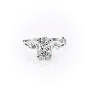 The Textured Twig Set With A Oval Moissanite