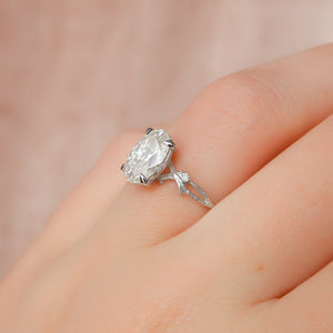 The Textured Twig Set With A 1 Carat Oval Lab Diamond
