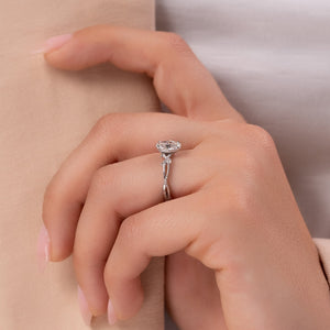 The Textured Twig Set With A 1 Carat Oval Lab Diamond