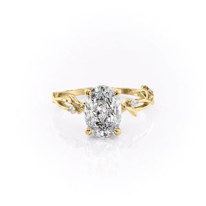 The Textured Twig Set With A 1.5 Carat Oval Moissanite