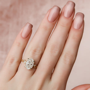The Textured Twig Set With A 2 Carat Oval Lab Diamond