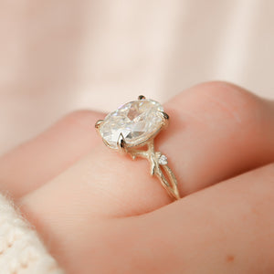 The Textured Twig Set With A 2 Carat Oval Lab Diamond