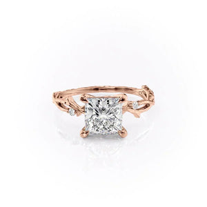 The Textured Twig Set With A Princess Moissanite