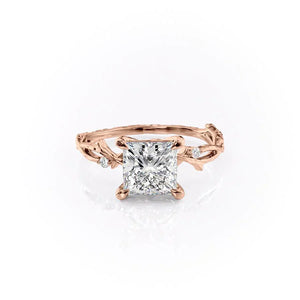 The Textured Twig Set With A 1.5 Carat Princess Lab Diamond