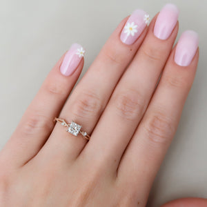 The Textured Twig Set With A 2 Carat Princess Lab Diamond