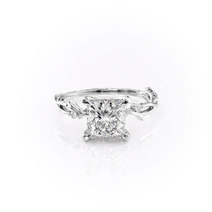 The Textured Twig Set With A 3.5 Carat Princess Moissanite