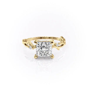 The Textured Twig Set With A Princess Moissanite