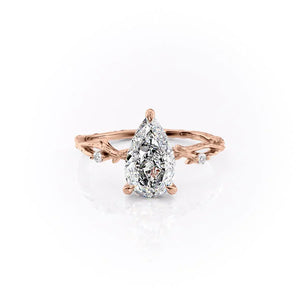 The Textured Twig Set With A 2.5 Carat Pear Moissanite