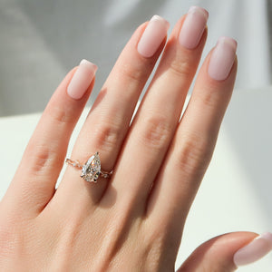 The Textured Twig Set With A 2 Carat Pear Lab Diamond