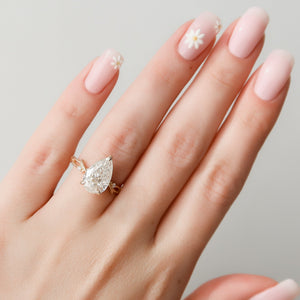 The Textured Twig Set With A 2 Carat Pear Lab Diamond